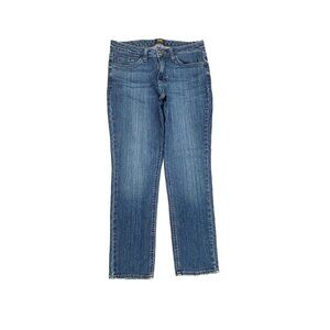 Lee Slim Straight Women's size 4P Dark Wash Blue Denim jeans‎